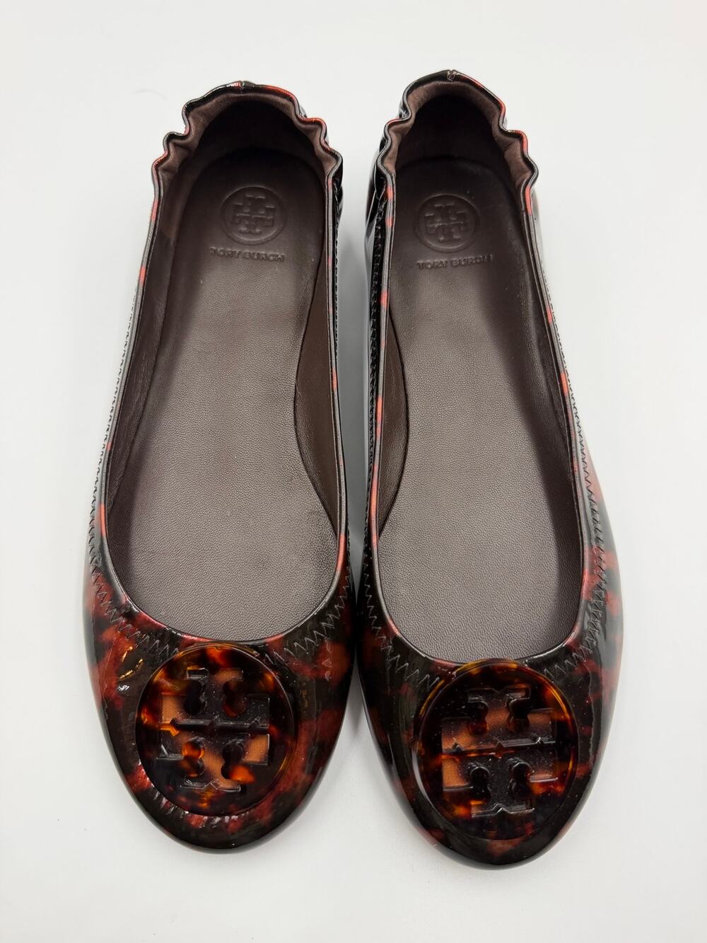 Tory Burch ballet flat tortoiseshell patent leather size 8